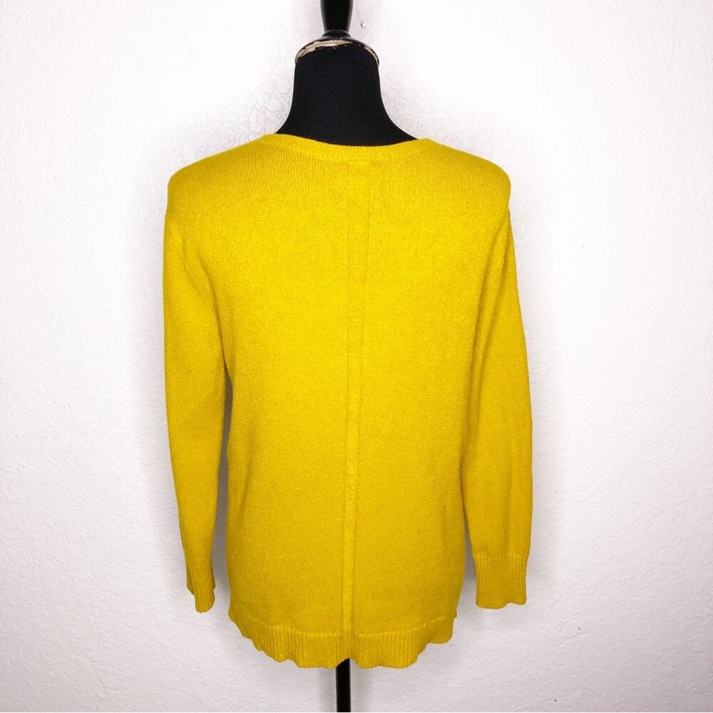 Anthropologie gold mustard yellow v neck sweater size Extra Small XS - Picture 15 of 15